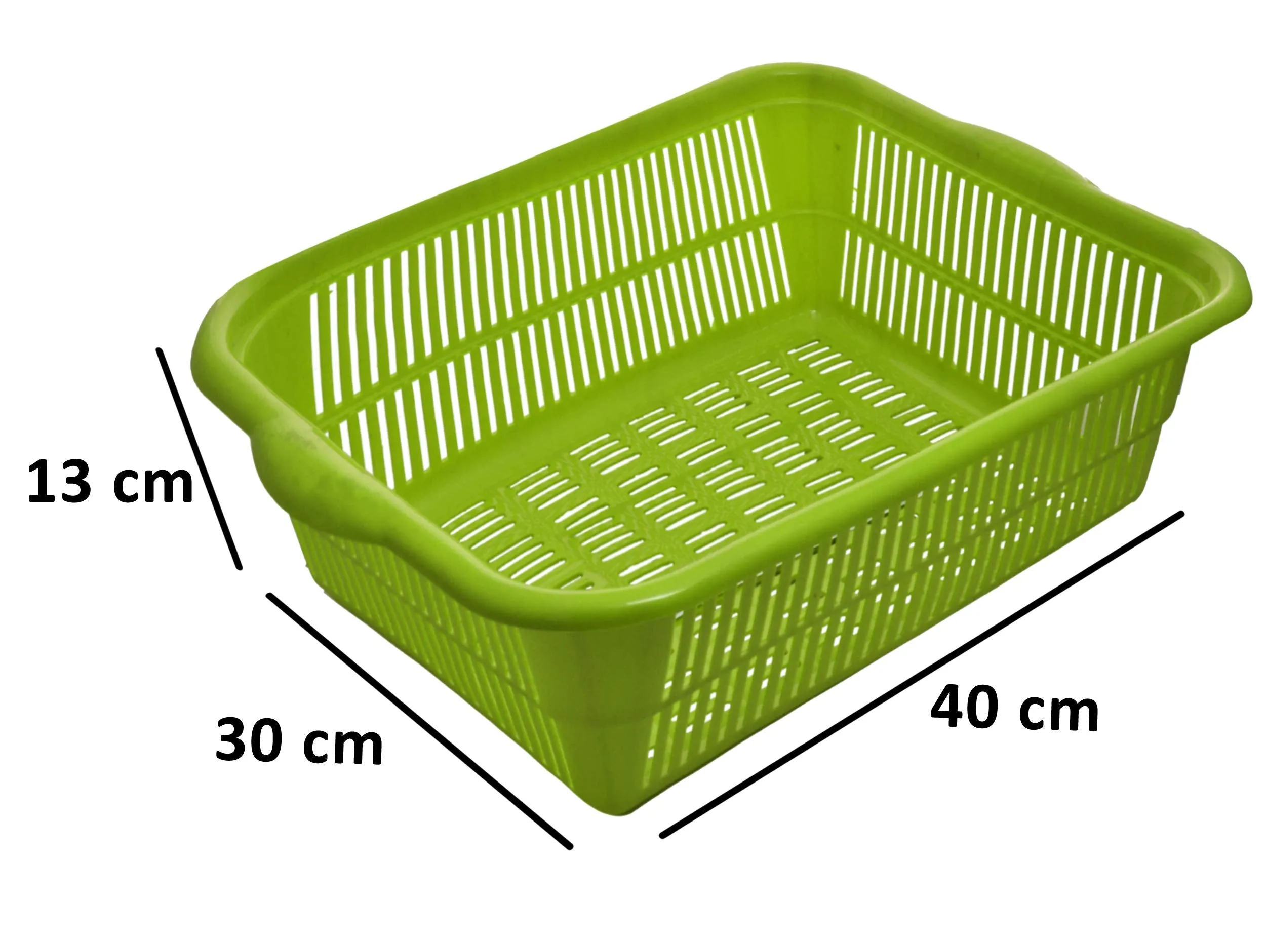 Kuber Industries Plastic Kitchen Medium Size Dish Rack Drainer Vegetables and Fruits Washing Basket Dish Rack Multipurpose Organizers (Green)-KUBMART1690