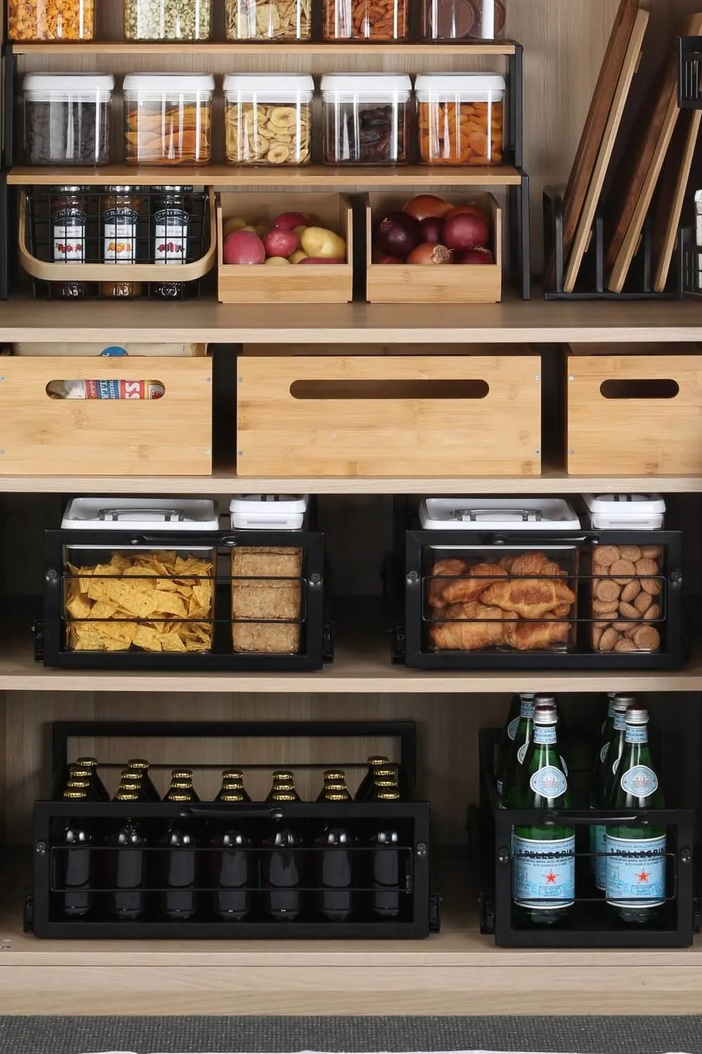 Large Pull Out Pantry Drawer Black
