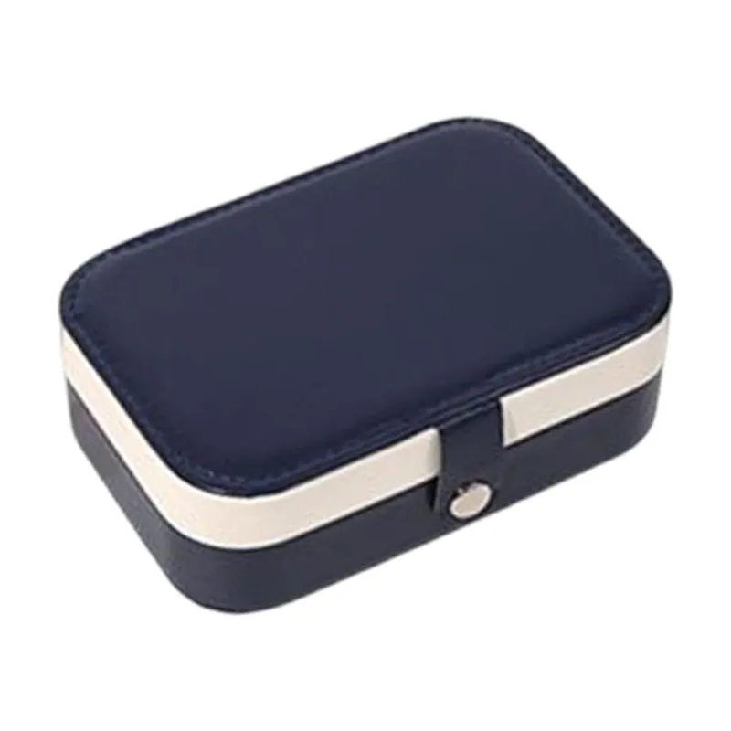 Leather Jewelry Box Long Blue