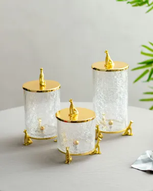 'Leopard' Fracturing Glass Containers - Set of 3
