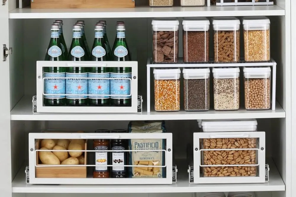 Medium Pull Out Pantry Drawer White