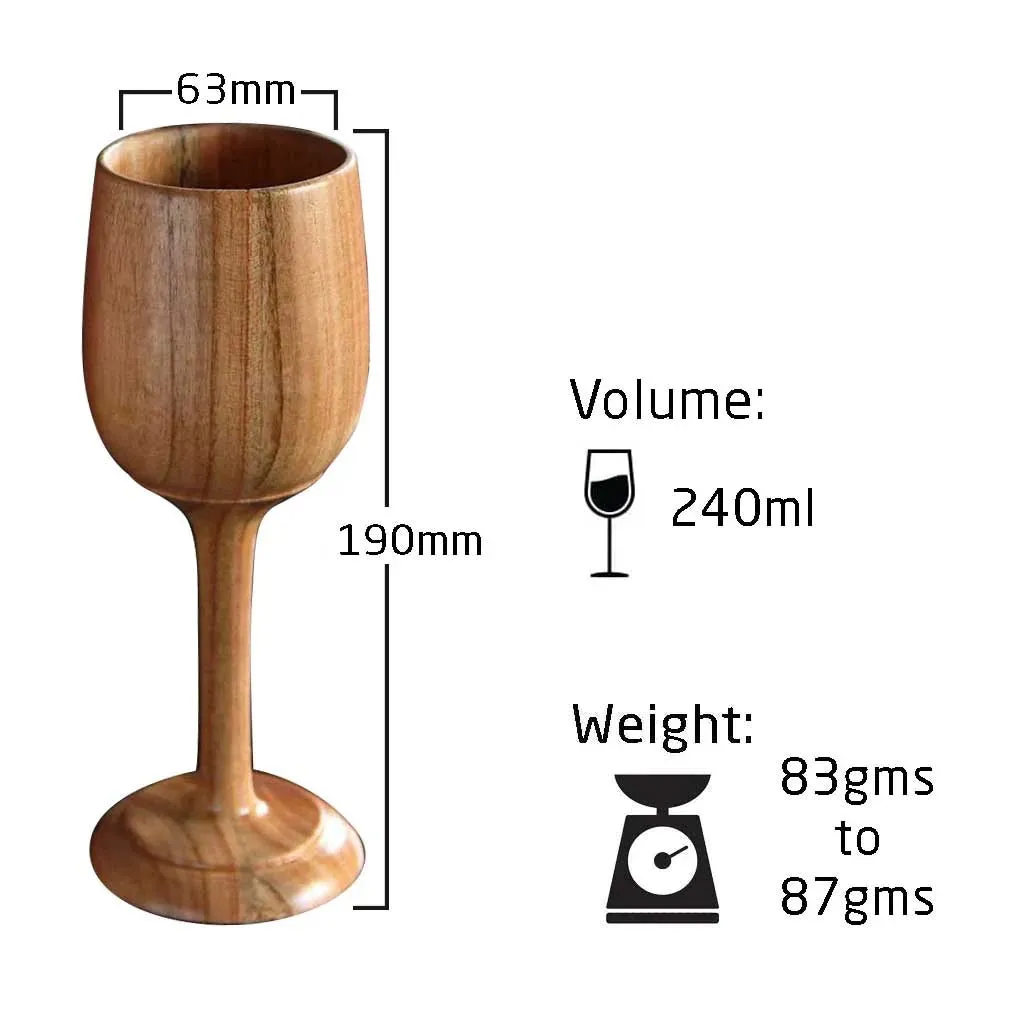 Neem Wood Wine Glasses Personalized With Name