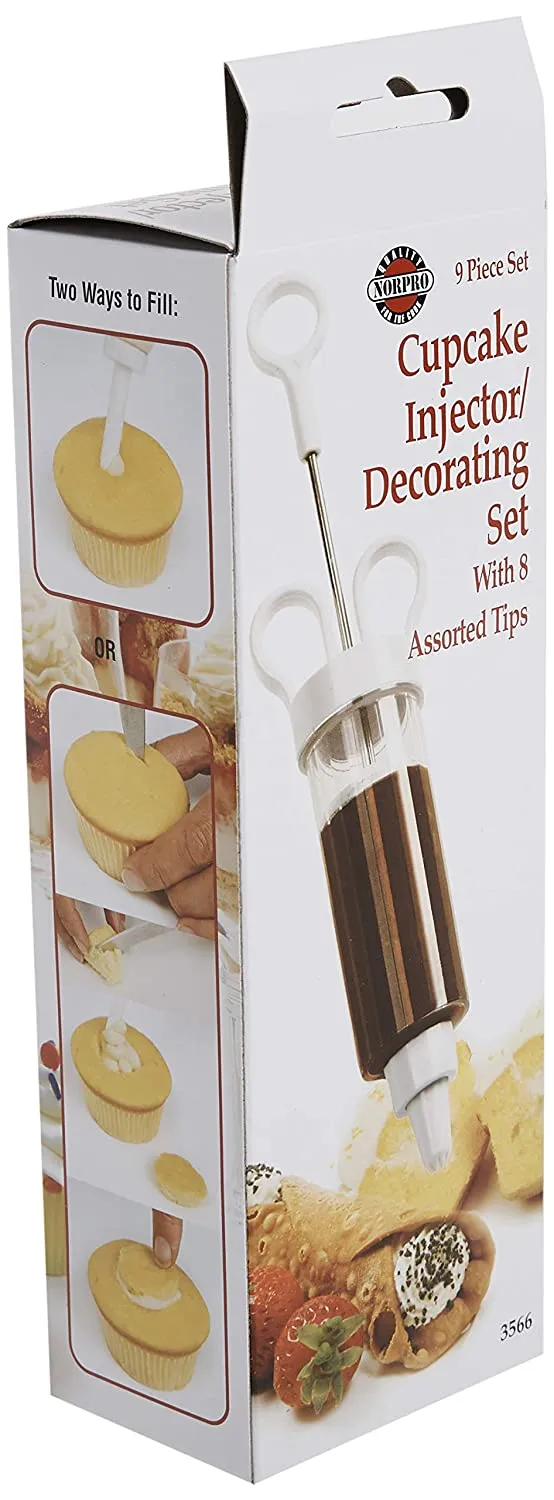 Norpro Cupcake Injector Decorating Set, 9-Pieces