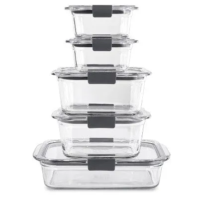 Open Box - Rubbermaid 10pc Brilliance Glass Food Storage Set