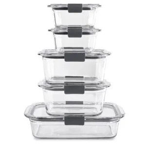 Open Box - Rubbermaid 10pc Brilliance Glass Food Storage Set