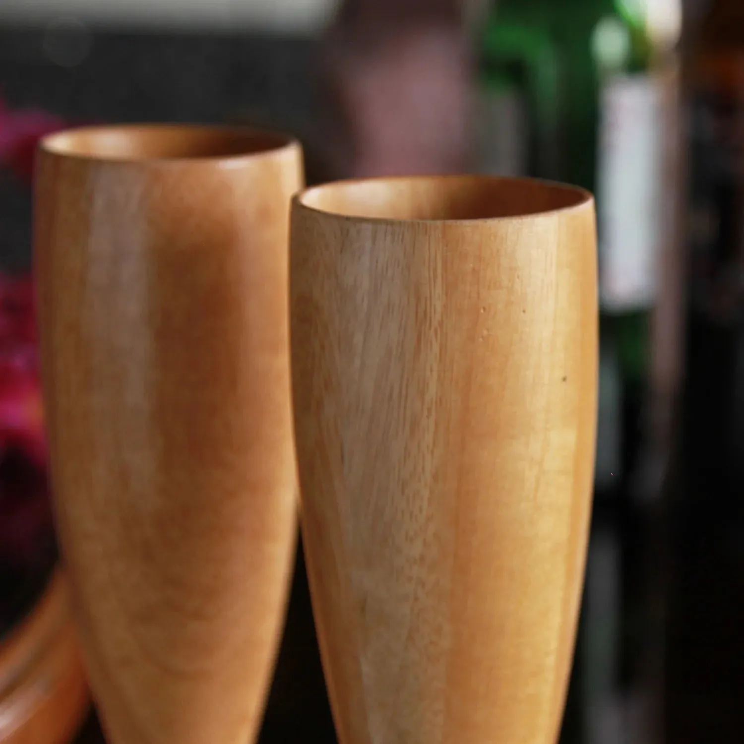 Personalized Neem Wood Champagne Glasses