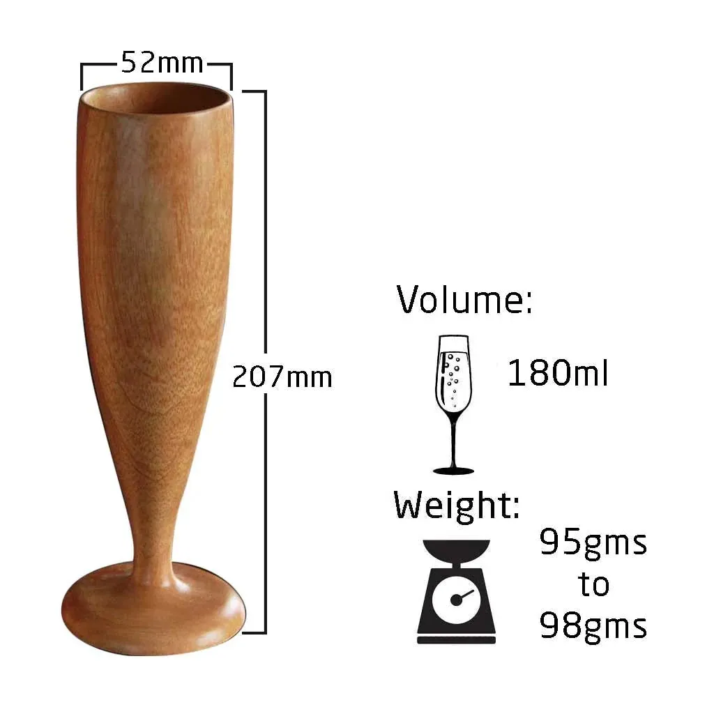 Personalized Neem Wood Champagne Glasses
