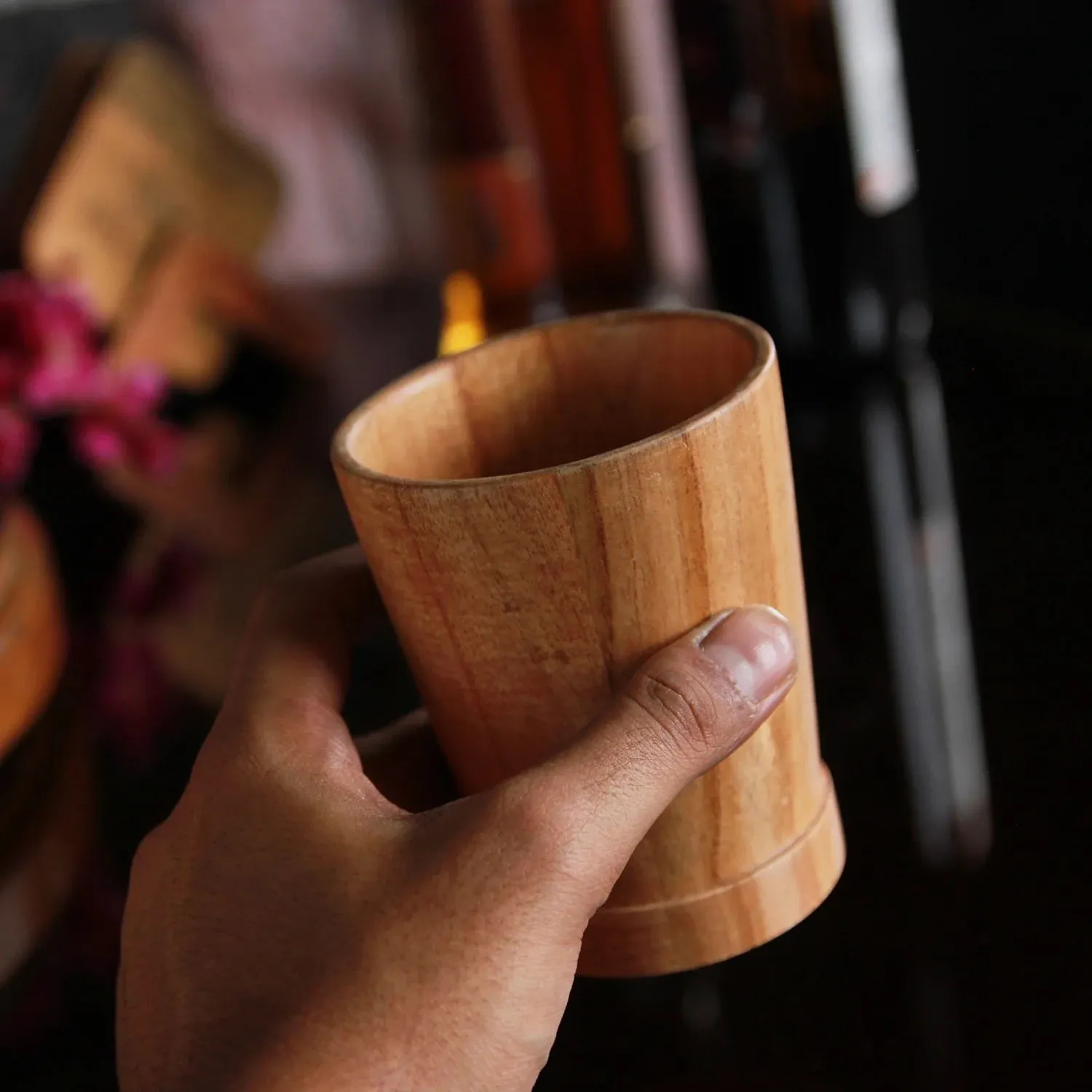 Personalized Neem Wood Whiskey Glasses