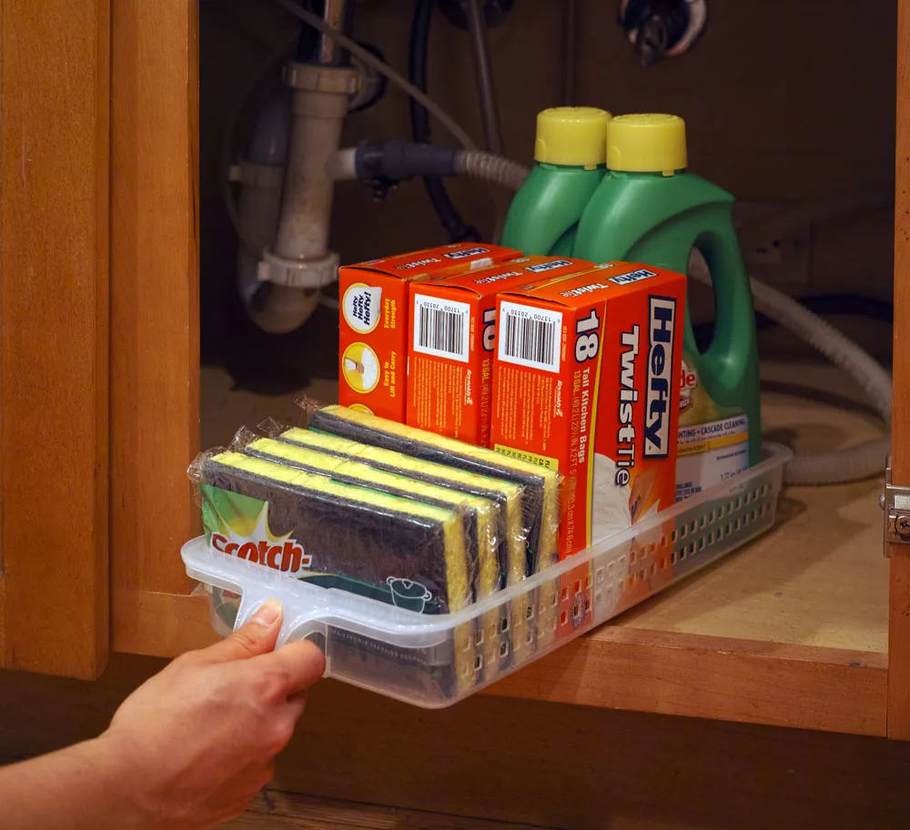 Plastic Organizing Bin with Handle