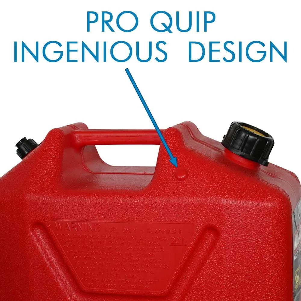 Pro Quip 15L Plastic Fast Pour Fuel Jerry Can - Unleaded Petrol Red - 1006