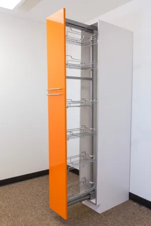 Pull Out Unit 12" Wide for Tall Pantry Modern Euro Slab Cabinet