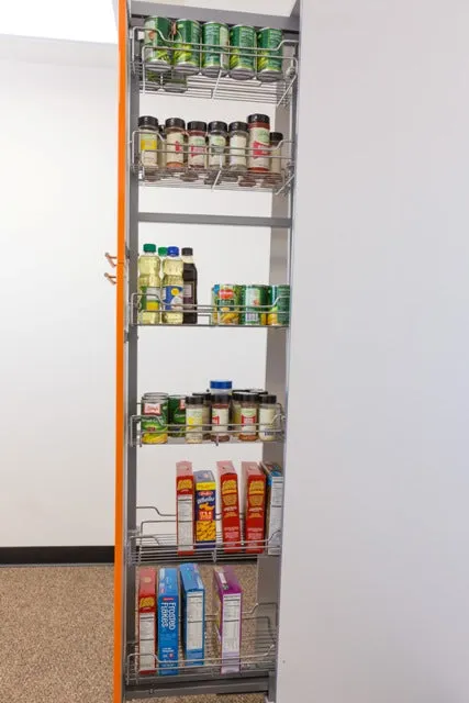 Pull Out Unit 12" Wide for Tall Pantry Modern Euro Slab Cabinet
