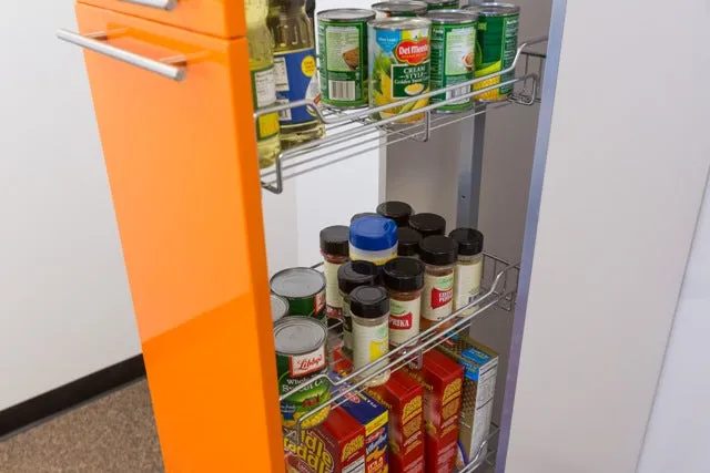 Pull Out Unit 12" Wide for Tall Pantry Modern Euro Slab Cabinet