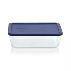 Pyrex Glass Container Rectangle with Blue Lid 1.4L