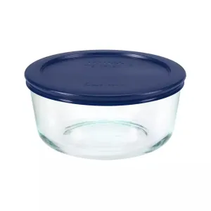 Pyrex Glass Container Round with Blue Lid 950ml