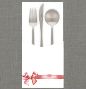 Red Gift Bow Cutlery Pouch