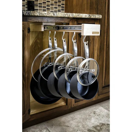 Rev-A-Shelf Glideware - Pull-Out Cabinet Organizer With Adjustable Hooks Maple Finish GLD-W22-SC-7 As-Is*