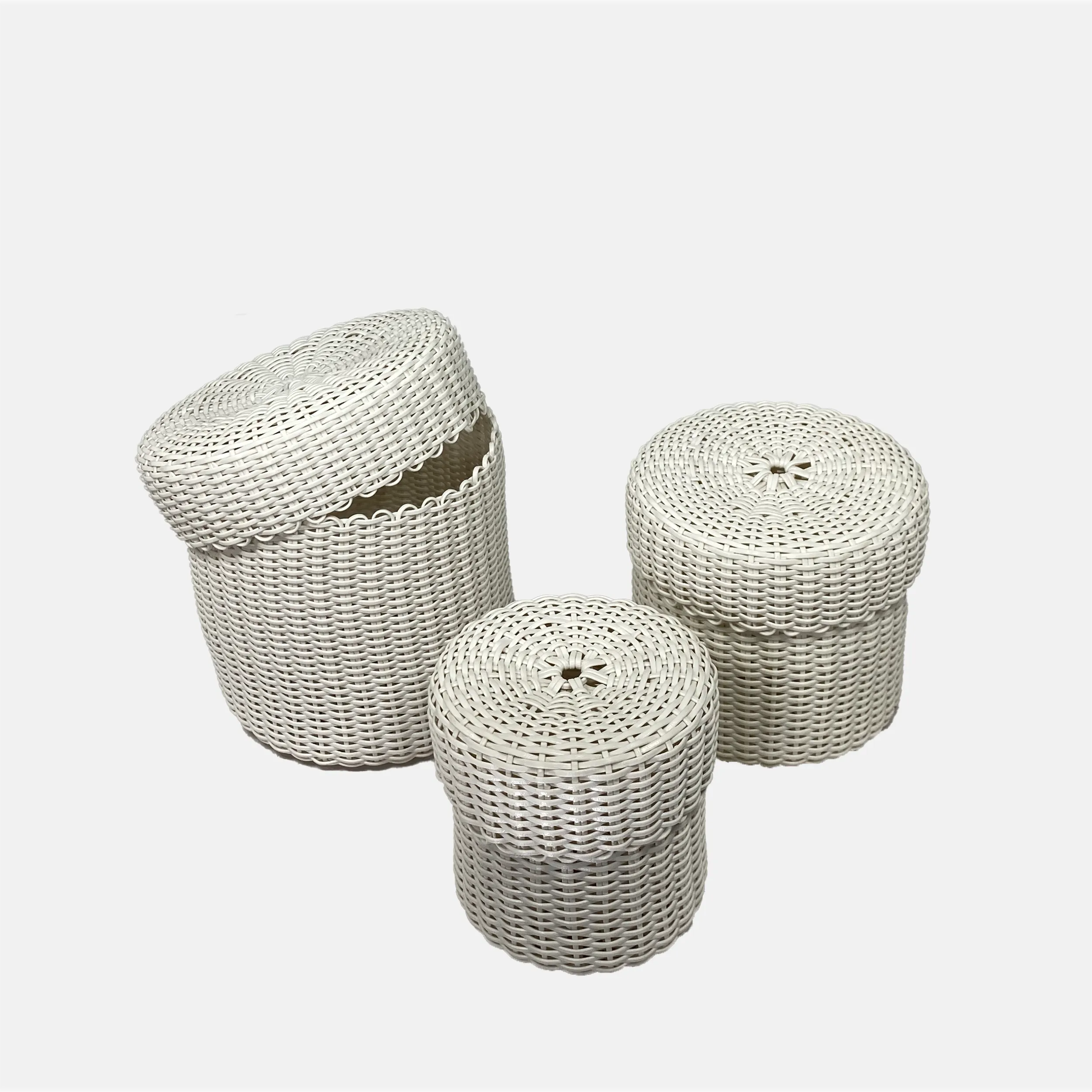 round 'catch all' with lid ~ nesting, set of three (CUSTOM order)