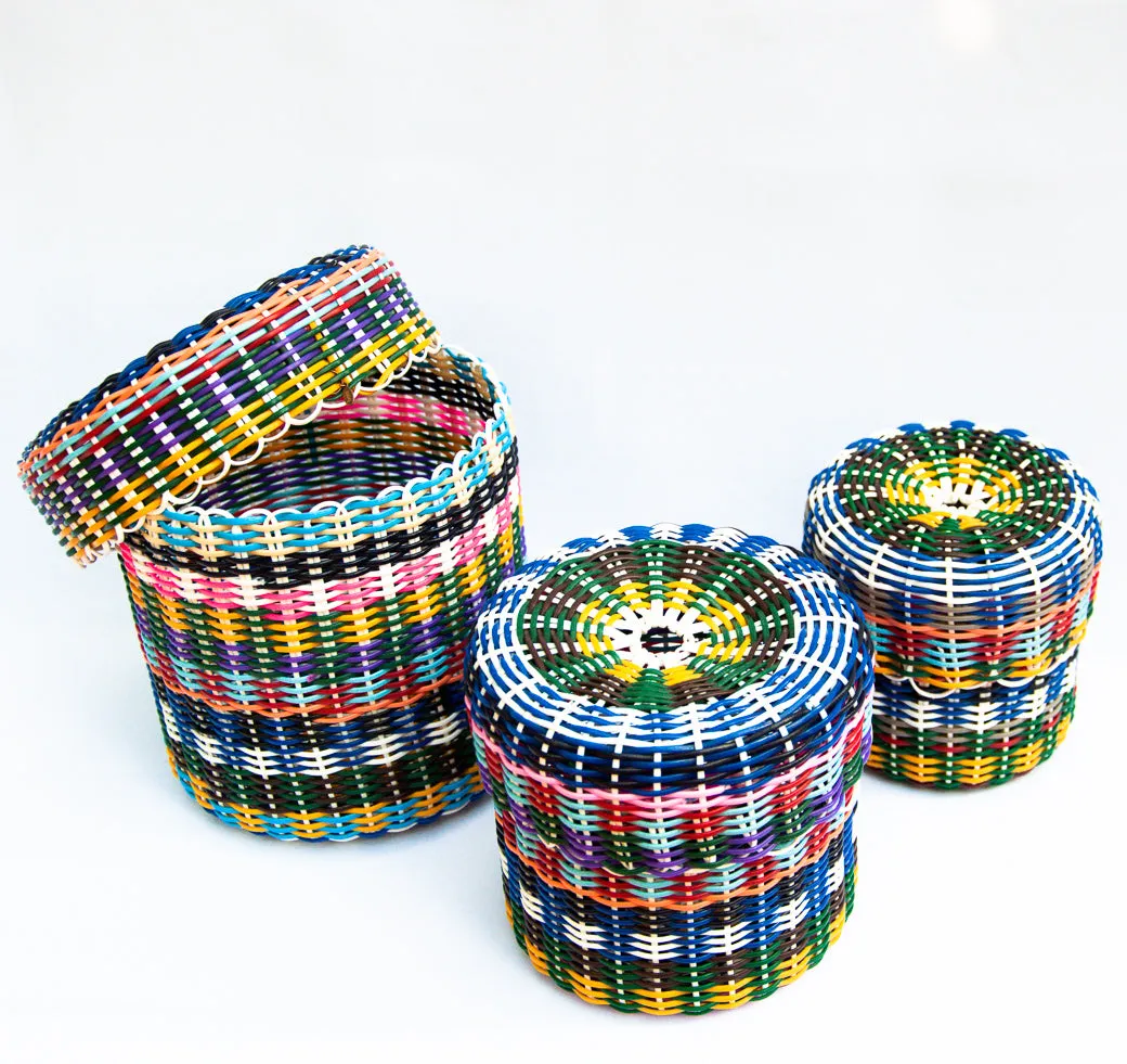 round 'catch all' with lid ~ nesting, set of three (CUSTOM order)