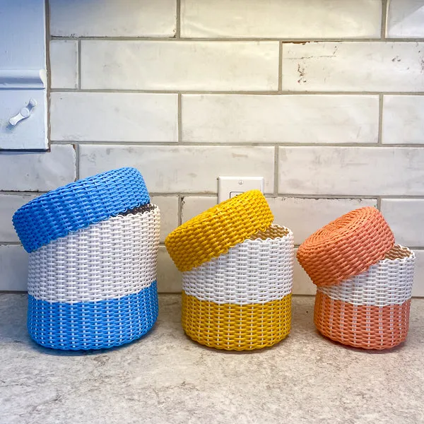 round 'catch all' with lid ~ nesting, set of three (CUSTOM order)
