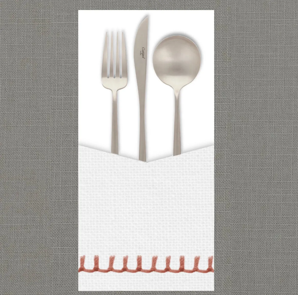 Stitched Coral - Cutlery Pouch