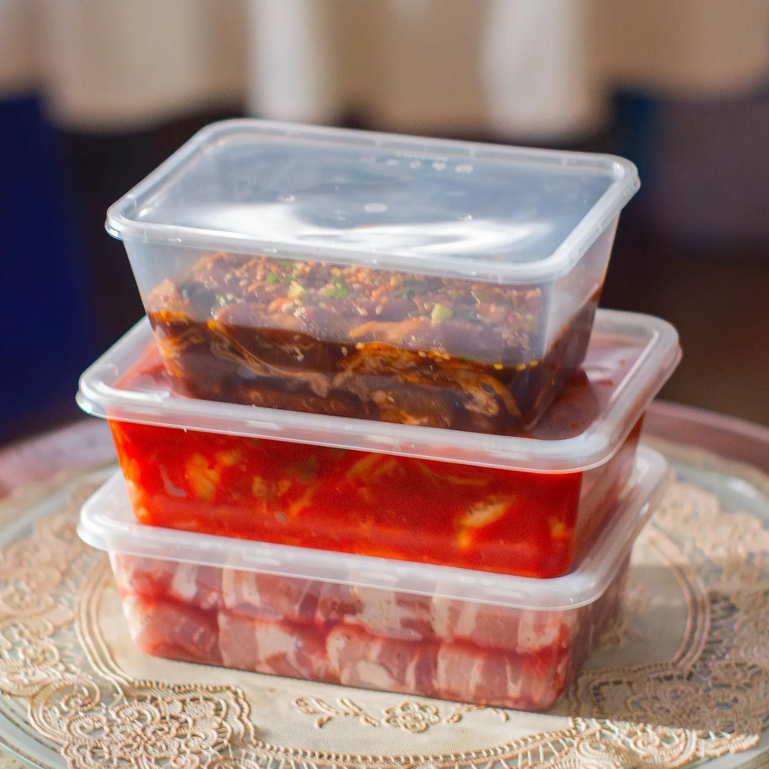 Uratex Rectangular Microwavable Food Container (1000 mL)